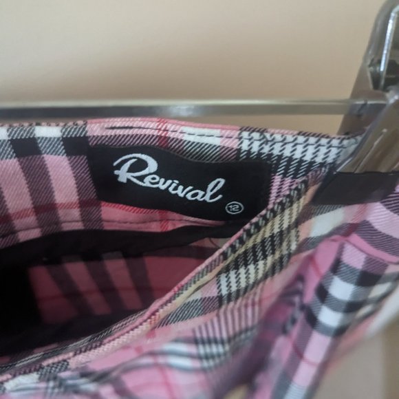 Pink plaid Dangerfield midi skirt size 12 - Picture 2 of 3